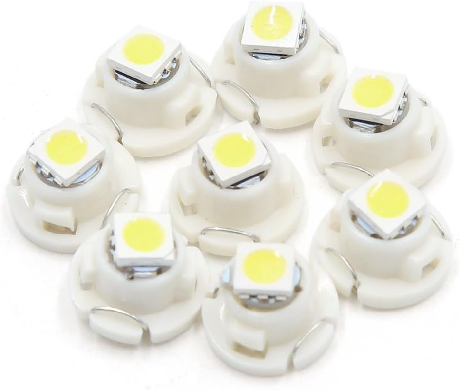 Uxcell 8Pcs White 5050 Car T4.7 LED Wedge Dashboard Dash Indicator Light Bulb Interior
