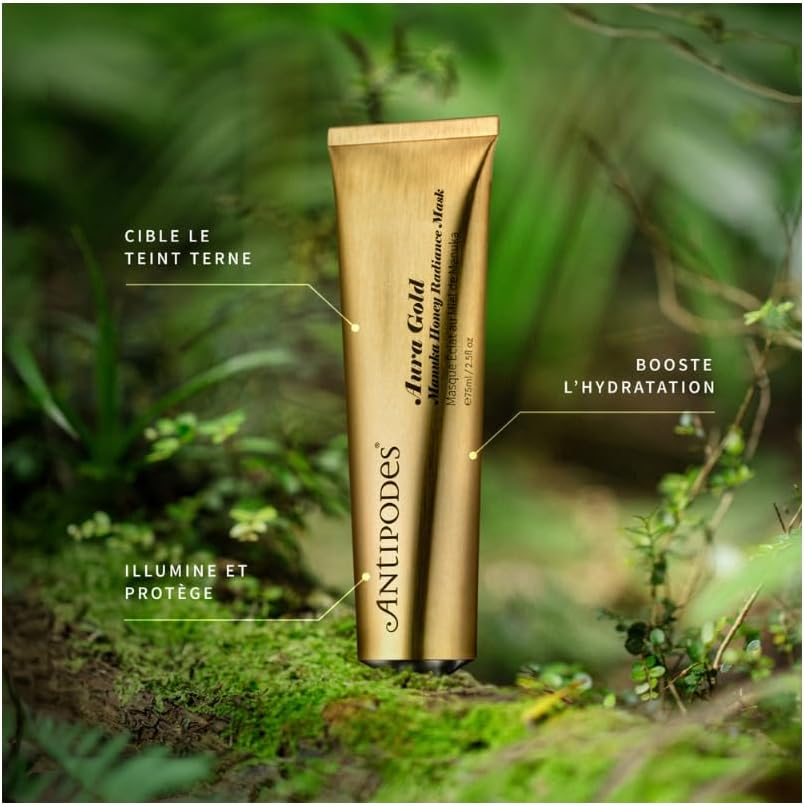 Antipodes Aura Gold Mānuka Honey Radiance Mask 75Ml &ndash; Brightening & Hydrating Face Mask with Vitamin C, Ahas & Ceramides &ndash; Targets Dullness, Pigmentation & Fine Lines &ndash; Certified Vegetarian Skincare image number 2