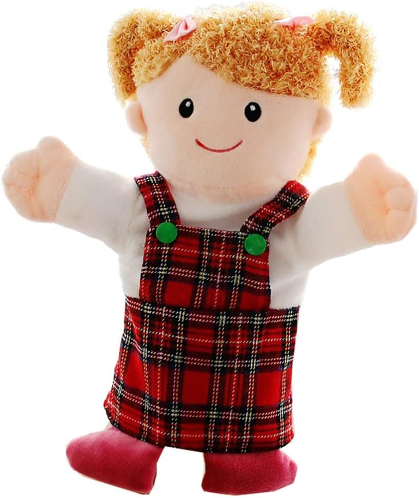 Family Style Hand Puppets Soft Plush Puppets Family Members Hand Puppets Cute Toys for Kids Storytelling Imaginative Pretend Play Teaching (Sister)