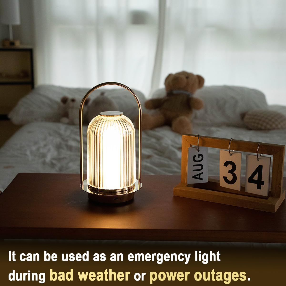 Cordless Table Lamp 2 Packs, Rechargeable LED Night Light with 3 Color Stepless Dimming, Battery Operated Ambient Lighting Bedside Lamp for Bathroom, Bedroom, Kidsroom, Outdoor, Restaurant image number 1