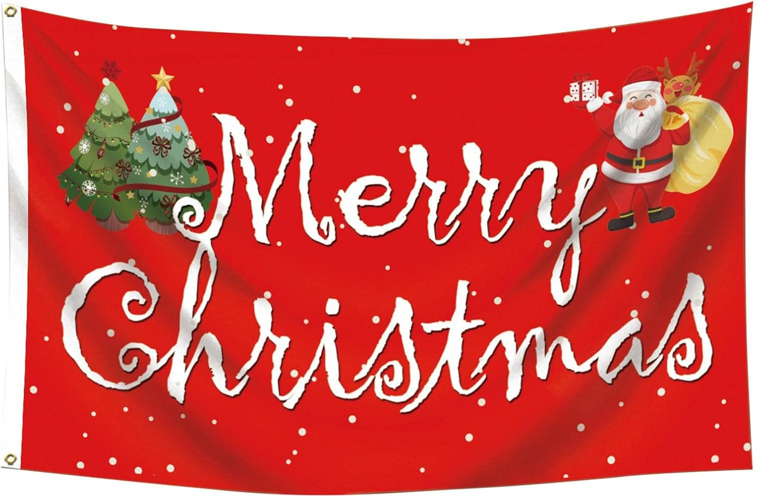 Merry Flag - Outdoor Flags Double-Sided Merry 3X5Ft - Winter Flag Festival Banners Wear-Resistant Flags for Gardens Lawns Patios Yards Balconies Mumiao