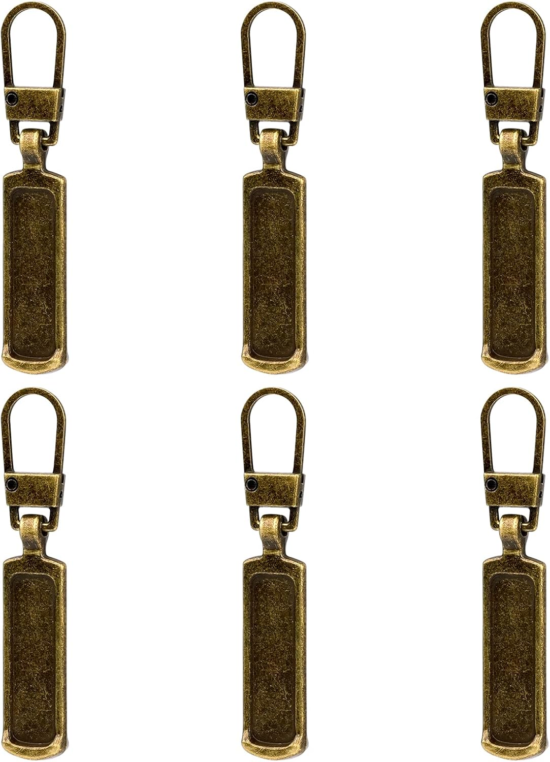 TOYMIS 6Pcs Zipper Pull Replacement, Zipper Pulls Detachable Metal Zipper Pull Repair Kit for Clothes Jacket Pants Jeans Luggage Suitcase Purse Handbag (Black)