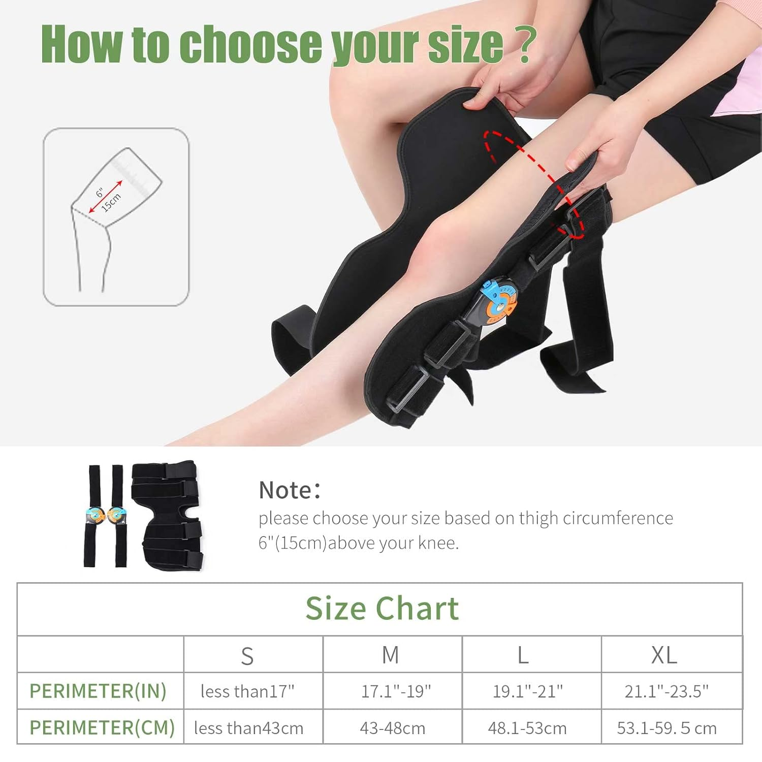 Hinged Knee Brace with Side Stabilizers ROM Knee Support Adjustable Knee Immobilizer for Knee Pain ACL MCL PCL Arthritis Meniscus Tear Post OP Recovery for Men and Women (L) image number 6