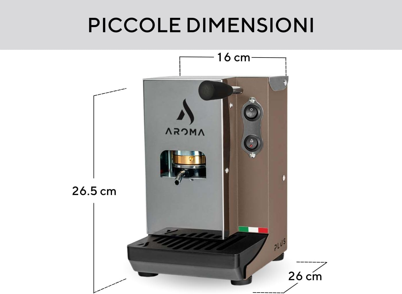 Aroma Plus+ Espresso Pod Machine ESE 44 Mm Taupe image number 4