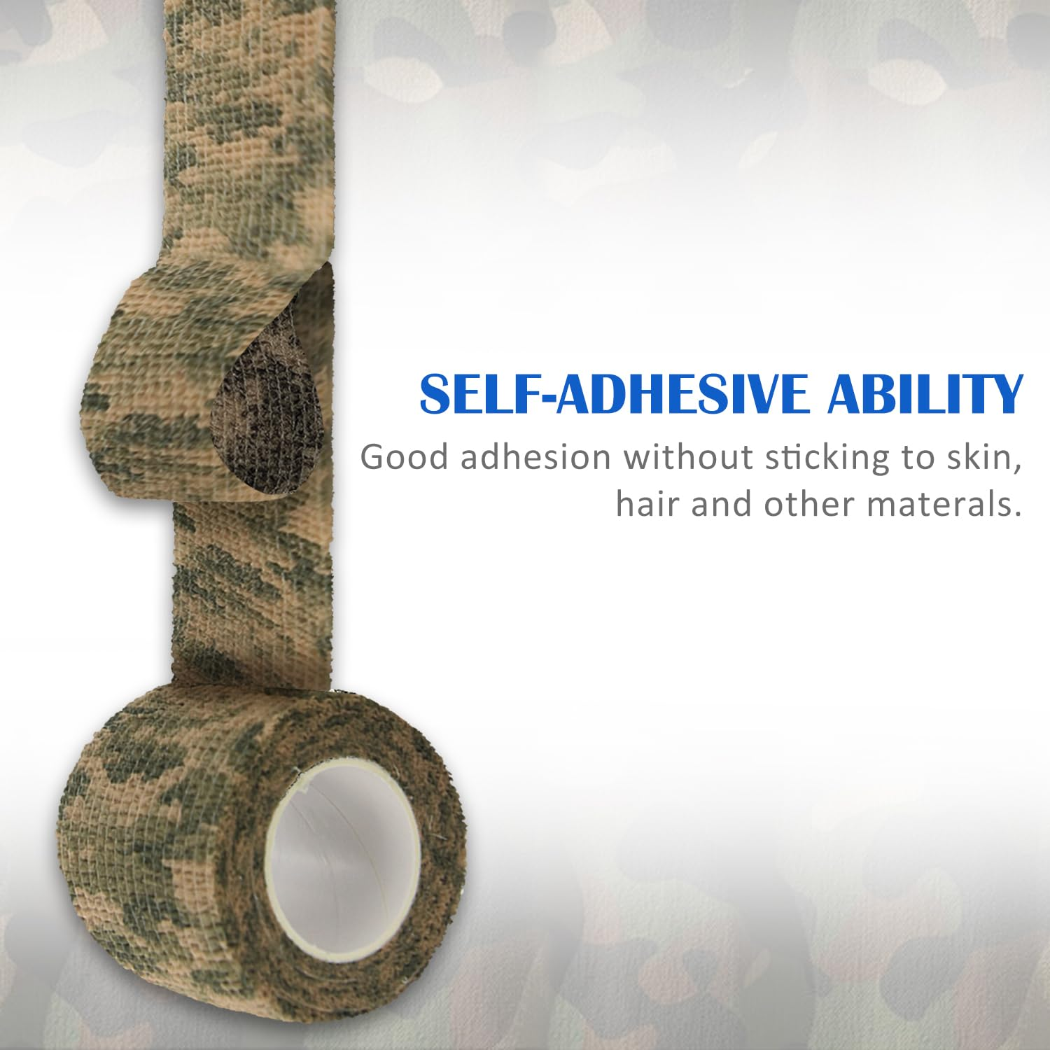 EKIND Multi-Functional Self-Adhesive Camouflage Tape Wrap, Waterproof and Non-Slip for Hunting Guns, Knife Handles, Camping Gear and More - 14.7Ft Total Length (4 Type Camo, Pack of 4) image number 1
