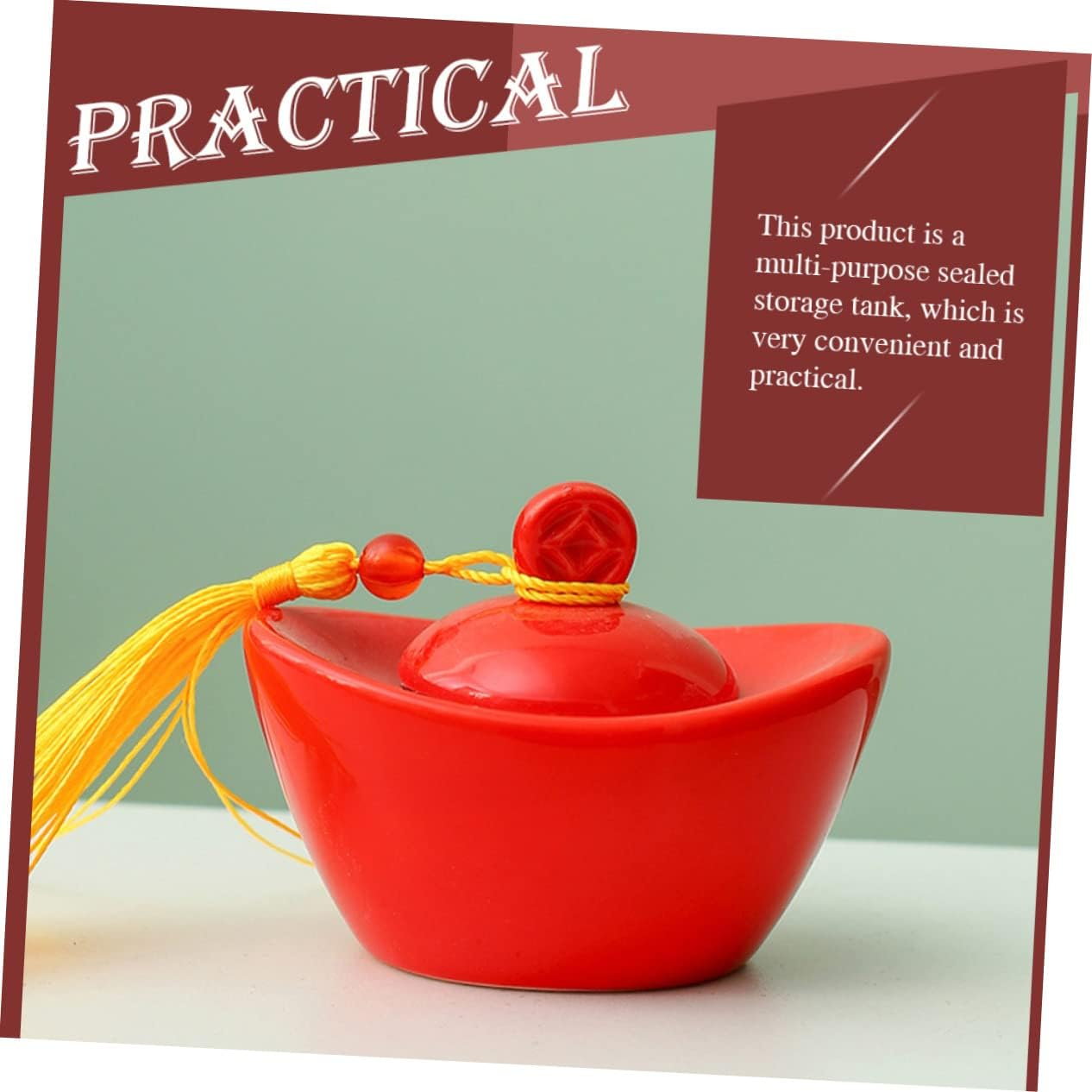 FELTECHELECTR Ceramic Tea Canister Sealed Storage Jar for Loose Tea-Leaf Mini Airtight Lid as Home Tea Spice Jar image number 1