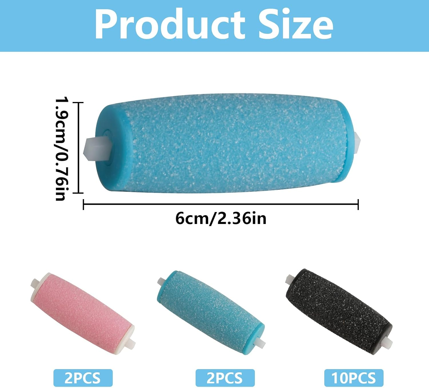 14 Pieces for Scholl Velvet Smooth Replacement Rollers for Scholl Callus Remover Extra Coarse Replacement Rollers for Electric Foot File, Pedicure Foot Care Set for Removing Hard Skin Replacement image number 5