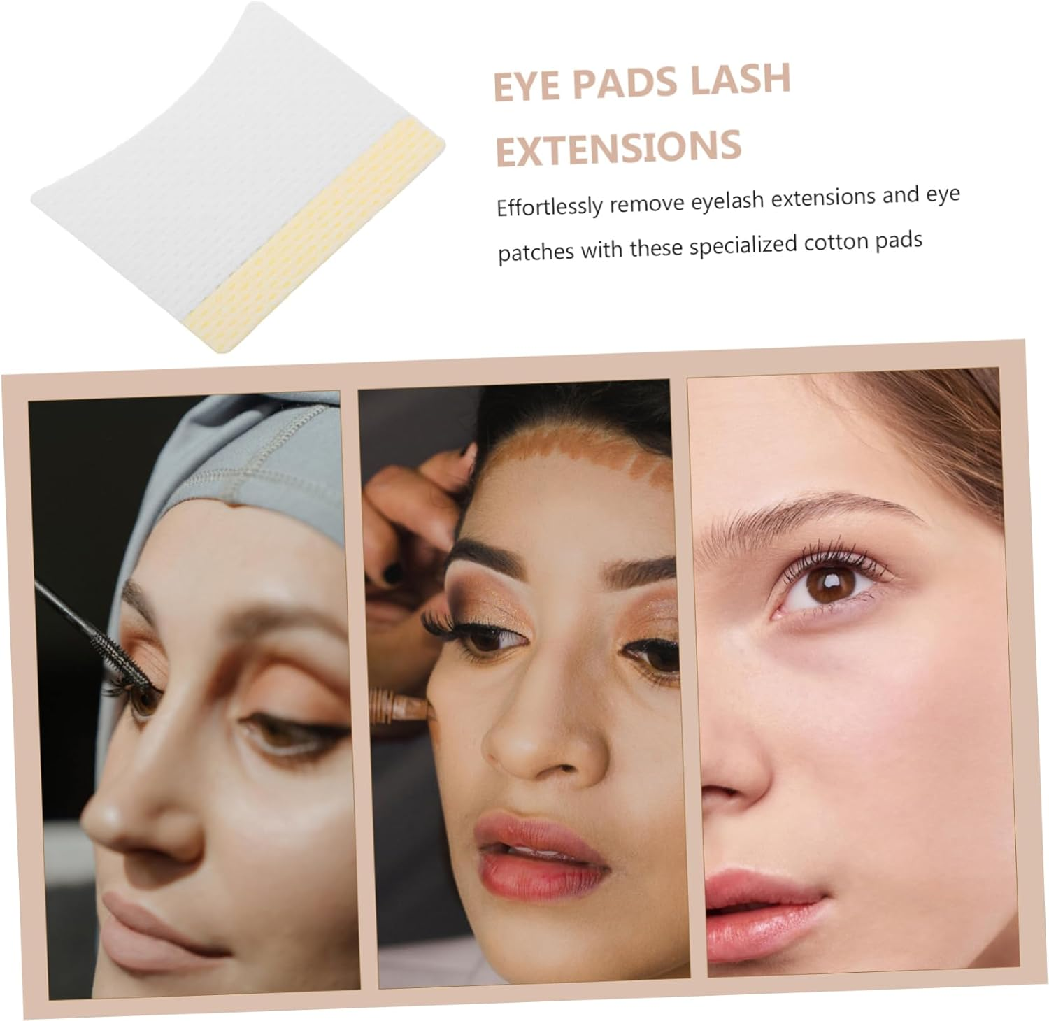 40Pcs Eyelash Extension Removal Pads Organic Cotton Makeup Remover Pads No Residue Gentle Sensitive Skin