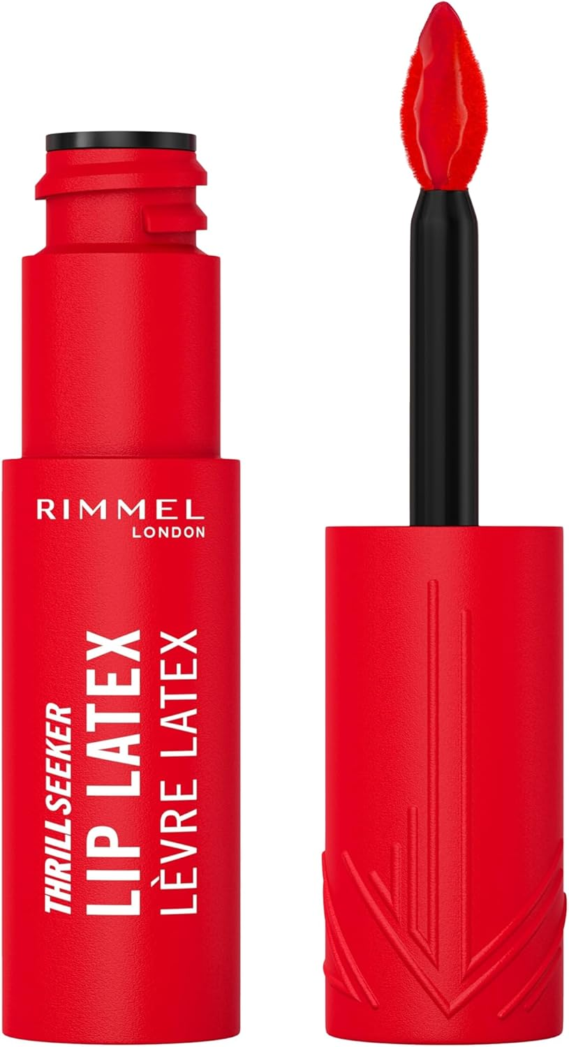 Rimmel Thrill Seeker Lip Latex, 350 Spicy, Liquid Lipstick, Lipgloss, Lip Colour, Hyaluronic Lipstick, Lip Stain, Smooth Shine, Hydration, Hyaluronic Acid, Vitamin E, Aloe Vera, 6Ml image number 7