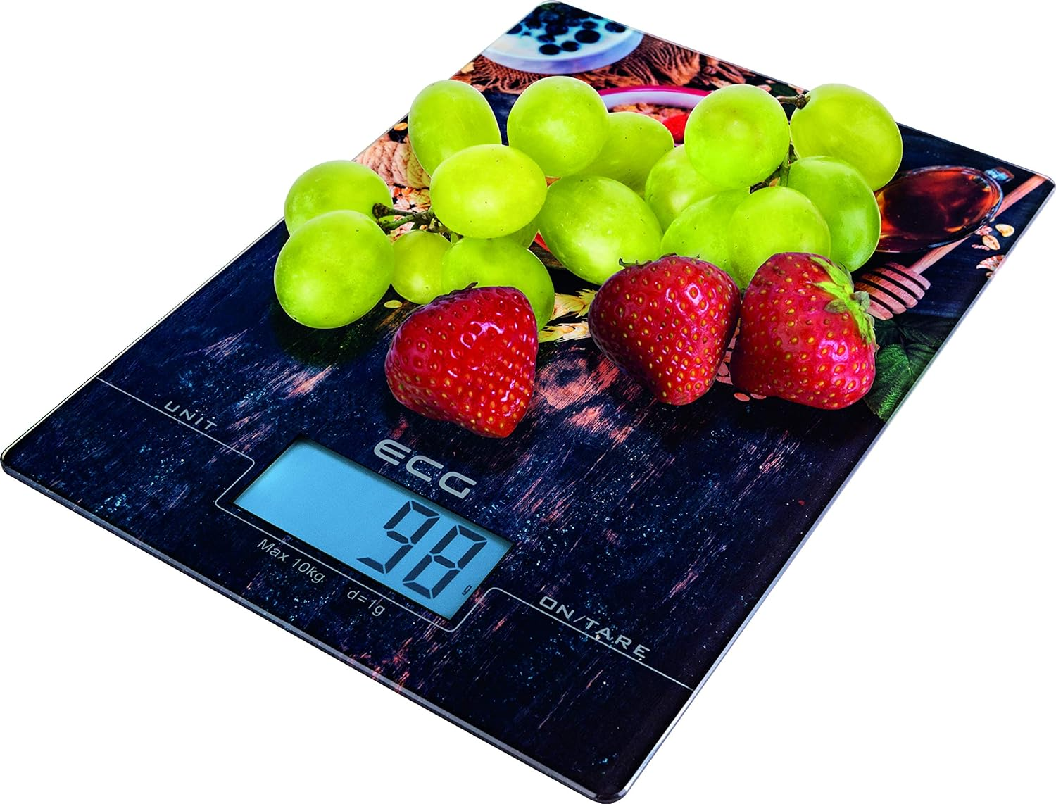 ECG KV 1021 Berries Kitchen Scales Glass