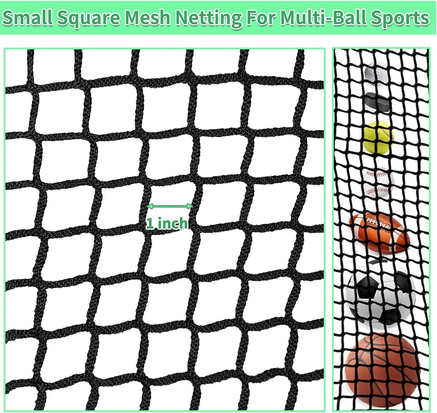 Golf Practice Net Golf Ball Hitting Netting,Heavy Duty Nylon Golf Sports Netting Barrier Nets (NET ONLY) 10X10Ft/10X15Ft/10X20Ft image number 6