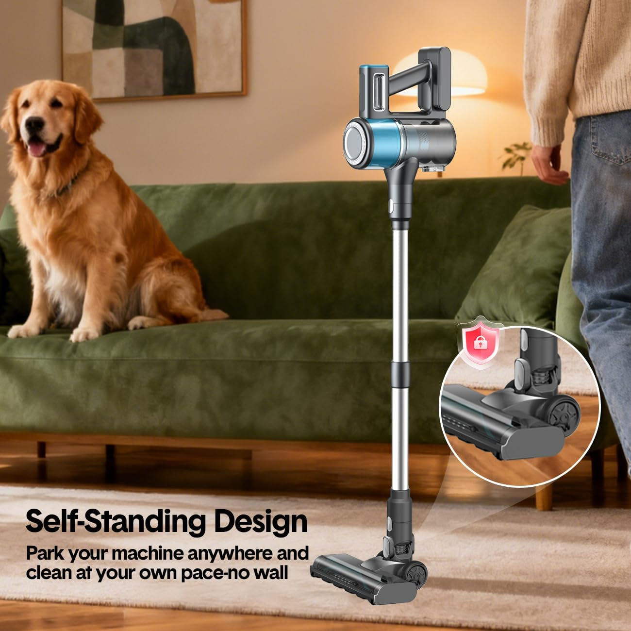 Cordless Vacuum Cleaner, 35Kpa 8In 1 Powerful Stick Vacuum, with Anti-Tangle Brush and LED Light, 2600Mah. 40Mins Runtime Rechargeable Lightweight Vacuums for Hardwood Floor, Carpet, Pet Hair image number 4