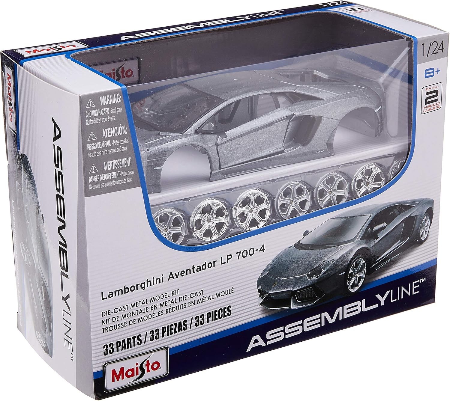 Maisto 1:24 Scale Assembly Line Lamborghini Aventador LP 700-4 Diecast Model Kit (Colors May Vary) image number 1
