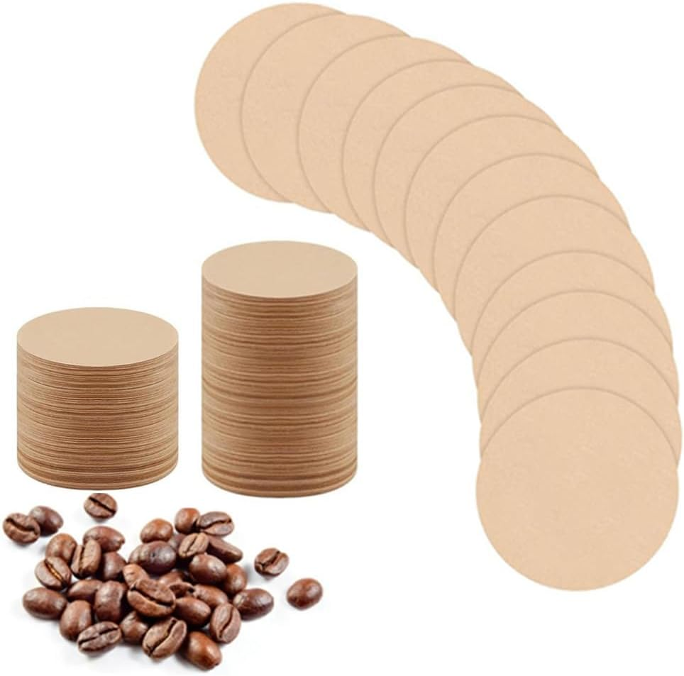 Unbleached Percolator Coffee Filters,Caasfooy 600 Pack of round Espresso Paper Filter, Universal Replacement, Natural Filter Paper for Espresso Makers and Coffee Machines