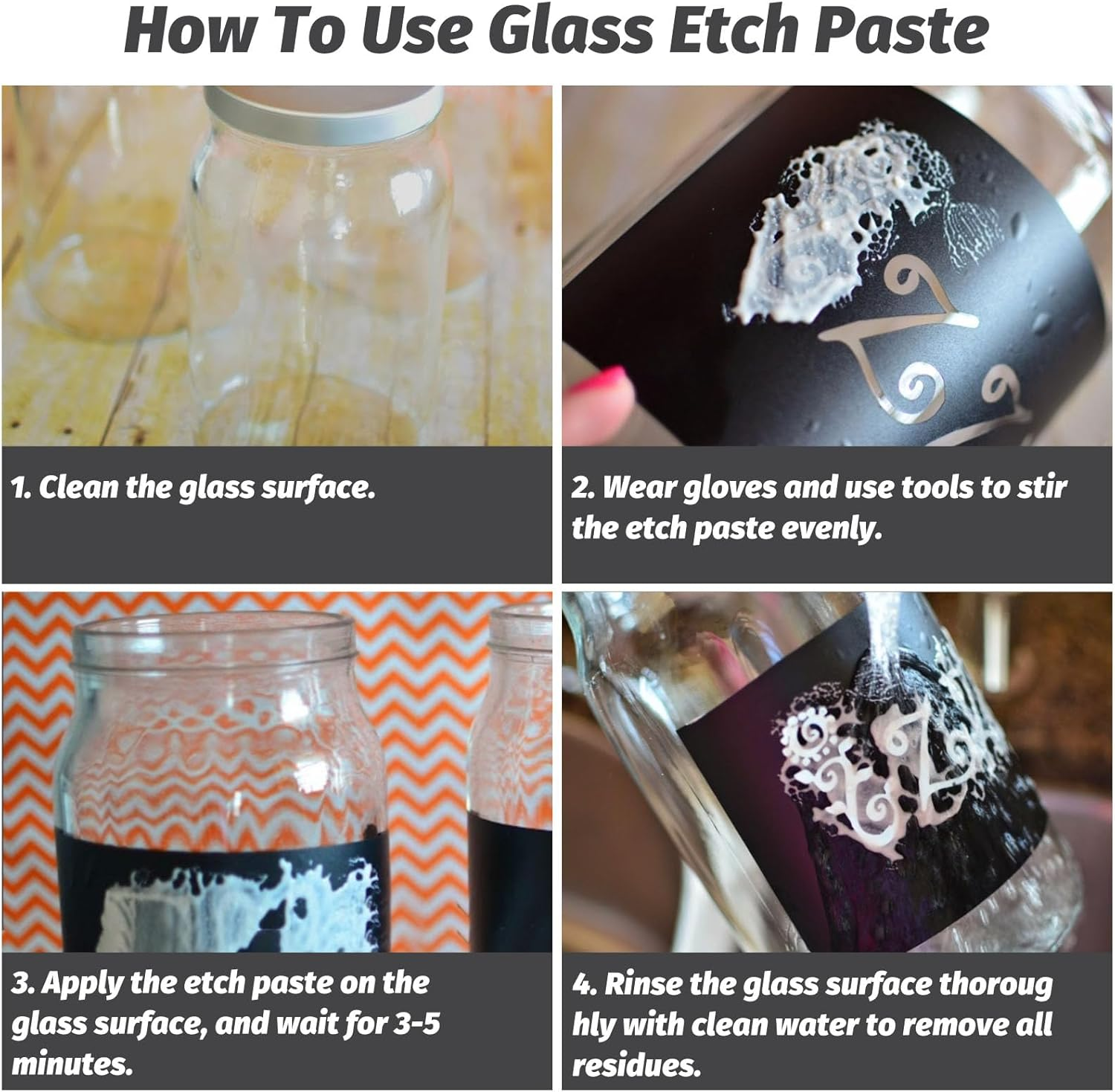3.5 Oz Glass Etch Paste, Create Beautiful Art in Minutes, Personalize Your Craft on Glass Surfaces (100G)