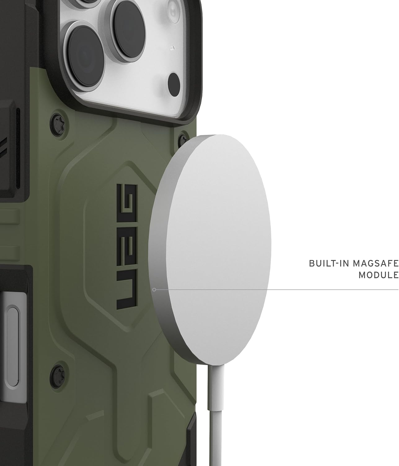 Urban Armor Gear UAG Pathfinder Magsafe Case Iphone 17 Pro - Olive, Phone Case Cover Magsafe Compatible, Apple Iphone Protector image number 6