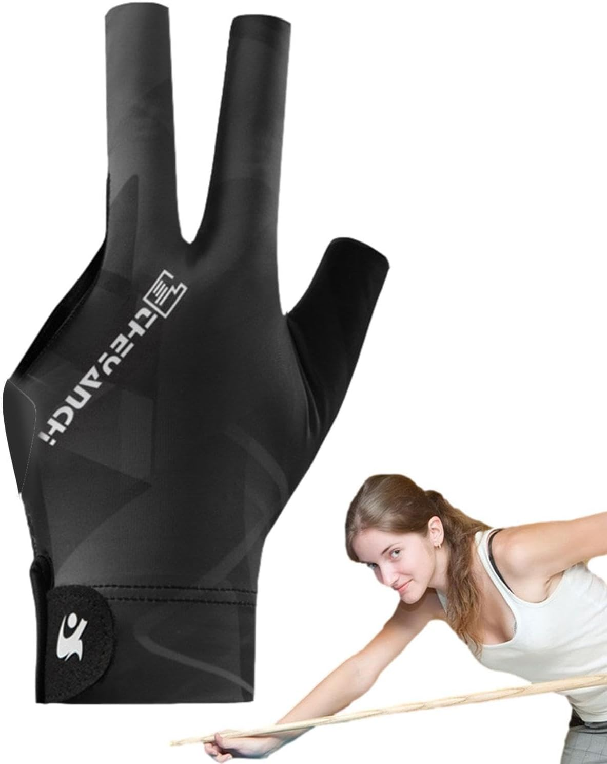 Nankoyal Three Finger Pool Gloves Billiard - Comfortable Non-Slip 3-Finger Pool Gloves for Women - Soft, Lightweight 3-Finger Pool Gloves, Training Accessories for Billiards Beginners, Women, Men