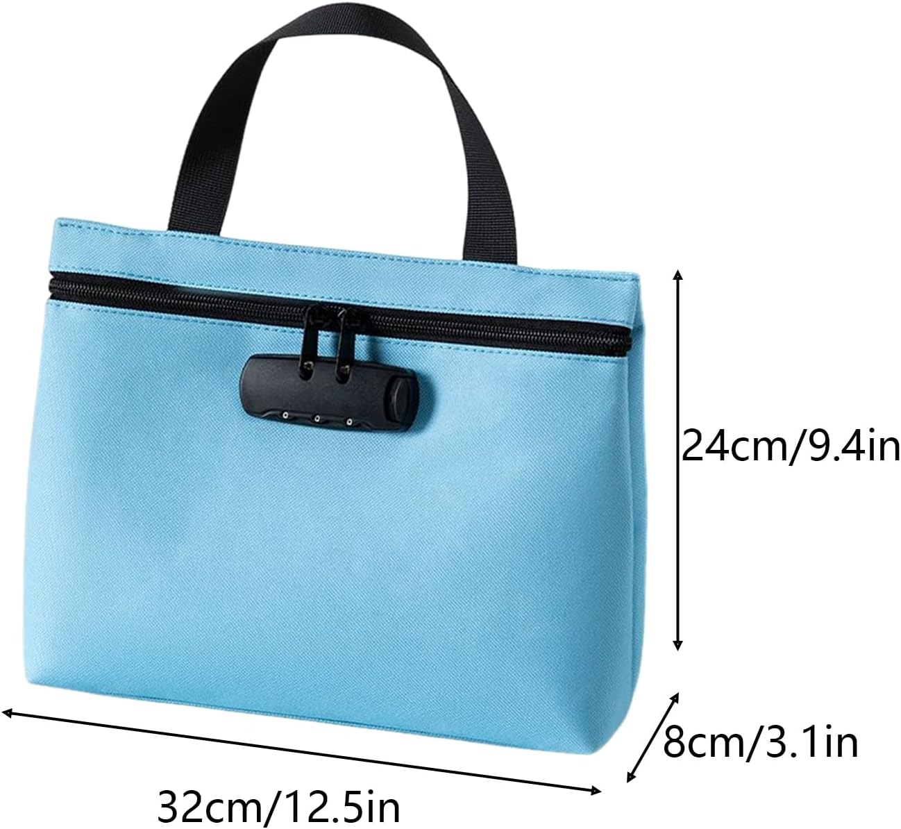 Lockable Money Bag - Secure Storage Pouch, Travel Security Case, Protective Holder for Valuables, Keys, Jewelry, Passport, Security Storage Bag with Interim - Black image number 4