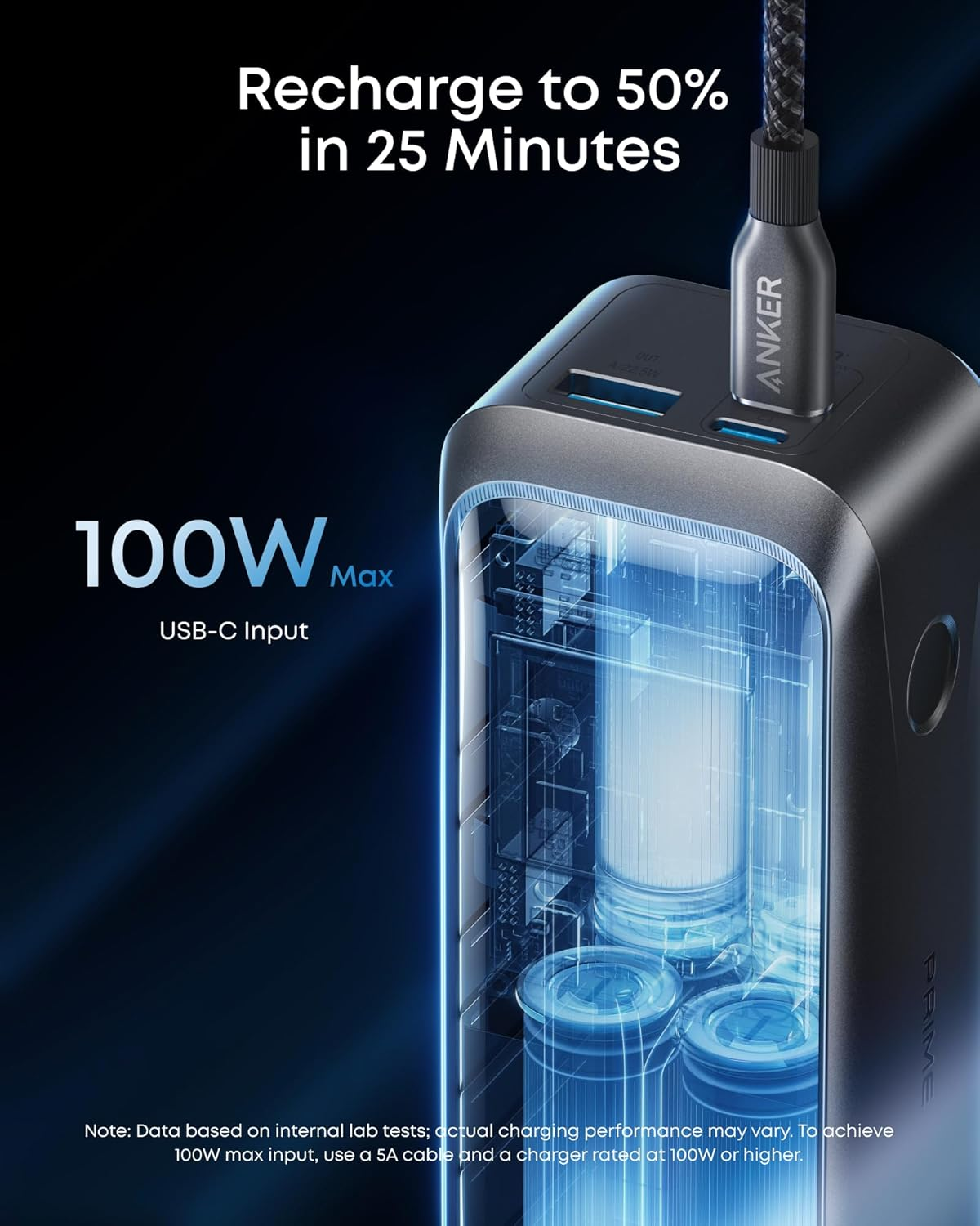 Anker Prime Power Bank, 20,100Mah 3-Port Portable Charger with 220W Output, Two-Way Charging, Flight-Approved, App Control, for Macbook, Iphone 17/16/15 Series, and More, Charging Base Not Included