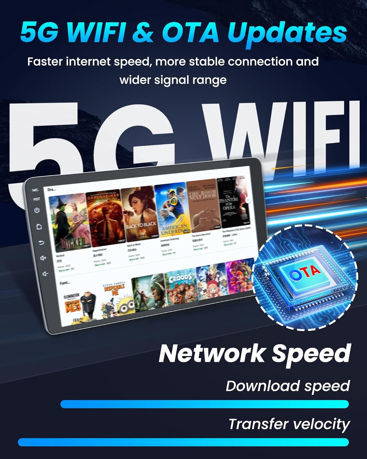 Car Radio for Toyota Corolla 2009-2013 : 2G+64G 9 Inch Touchscreen Stereo Head Unit Replacement with Wireless Carplay Android Auto, Built-In Bluetooth GPS Wifi FM SWC Mirror Link Backup Camera image number 4