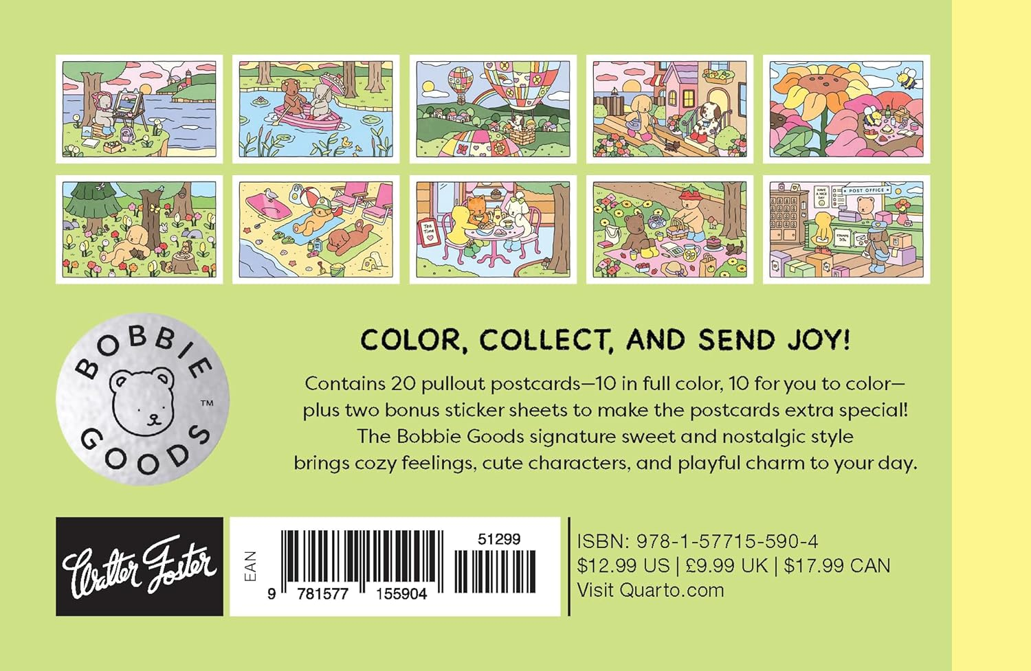 Bobbie Goods Postcard Coloring Book: 20 Postcards image number 4