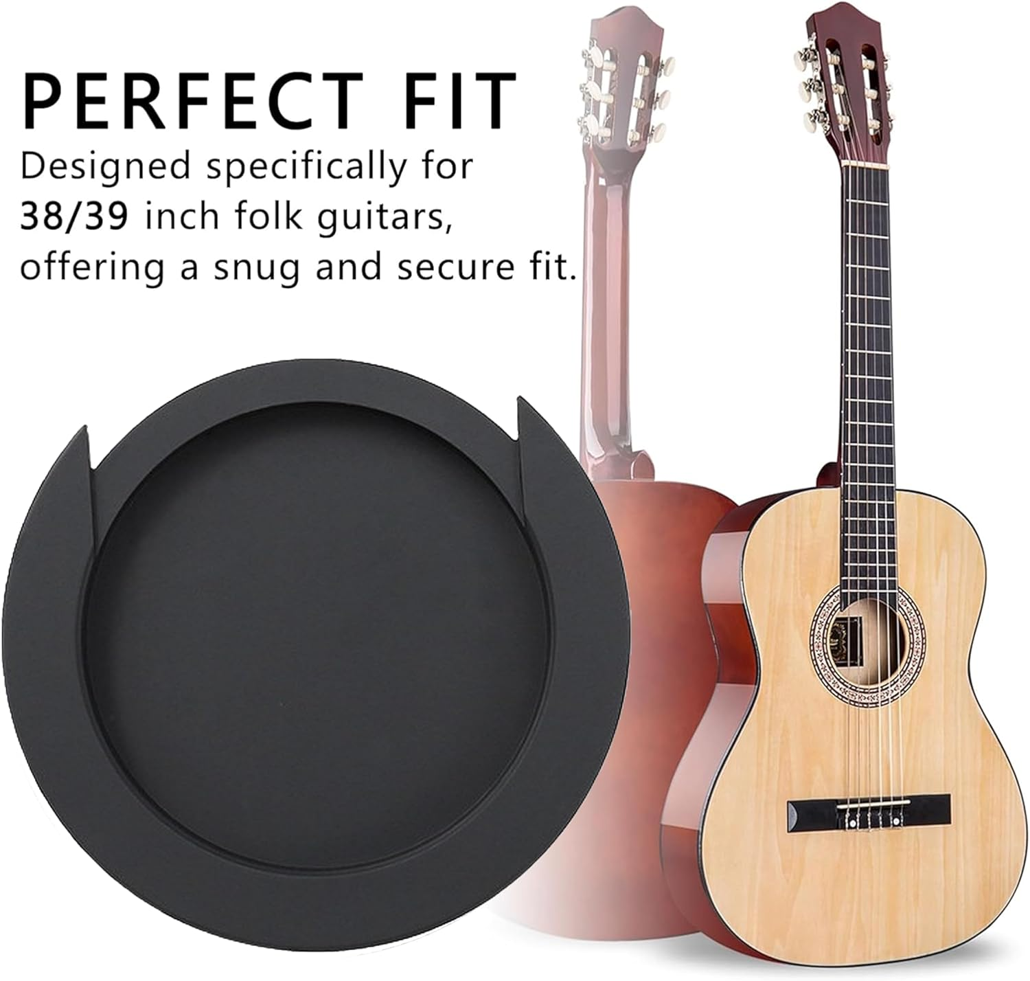 2-Pack Guitar Mute Cover,Professional Rubber Guitar Sound Hole Cover,Acoustic Guitar Sound Hole Cover,Perfect for Night Practice & Noise Control image number 4