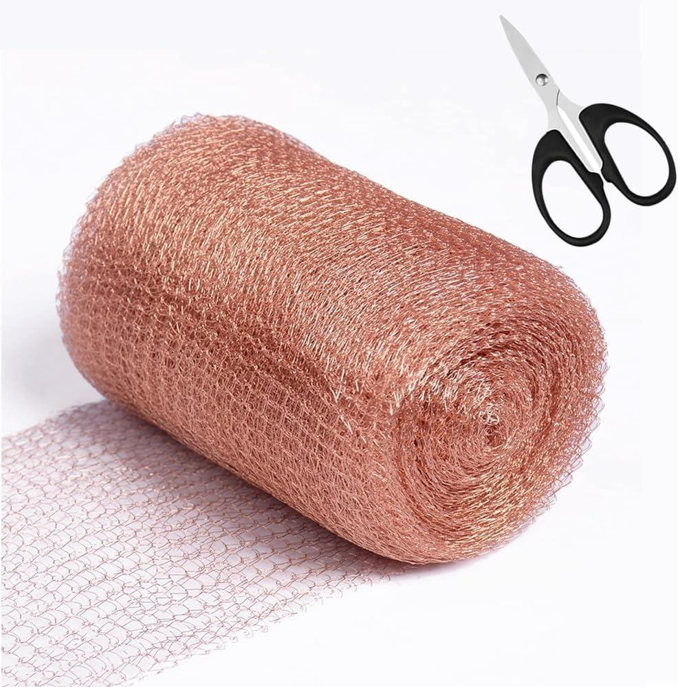 Granmagazz Copper Mesh Control, 10Mx12.7 Cm Copper Meshrodent Mesh and Mice Deterrent for Rat Proofing, Pure Copper Mesh Roll Knit Copper Mesh, Copper Mesh Slug Repellent in Garden & Outdoors image number 2