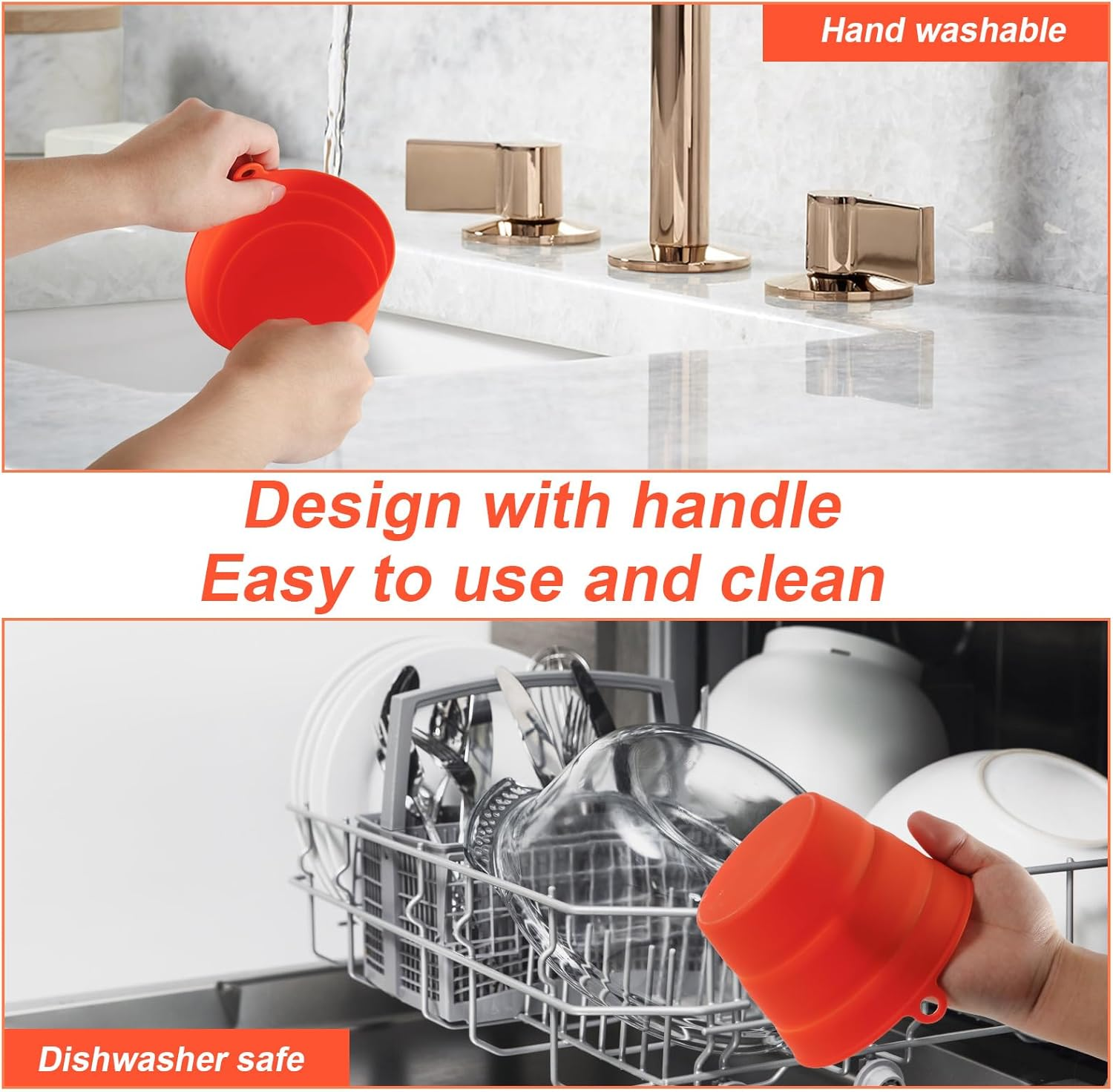 NQEUEPN 2Pcs Reusable Silicone Grease Bucket Liners, Silicone Grease Bucket Liner for Traeger Drip Tray Liner for Pit BOSS Pellet Grill Traeger Pro Series Ironwood 650/885 Grill Accessories (Orange) image number 5