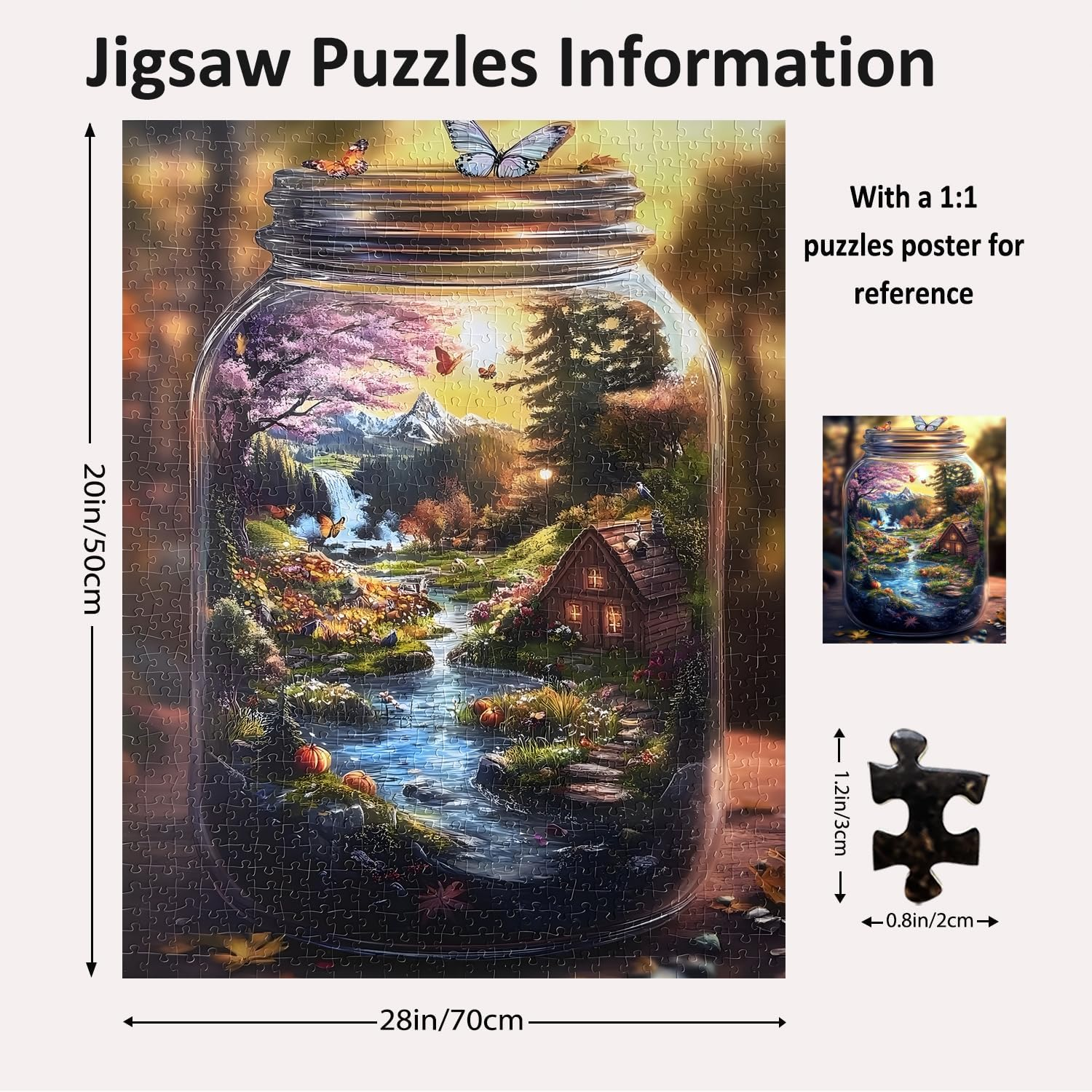 Jigsaw Puzzles for Adults 1000 Pieces Impossible Hard Difficult Challenging Puzzles for Adults 1000Pc Puzzles World in Bottle Nature'S Dream Jigsaw Puzzle 1000 Pieces 28 X 20 Inch image number 3