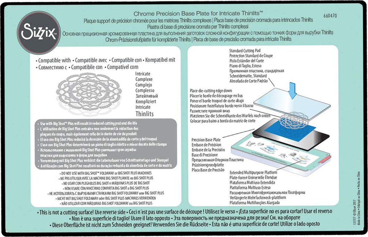 Sizzix Chrome 660470, One Size Precision Base Plate, Multicolor image number 1