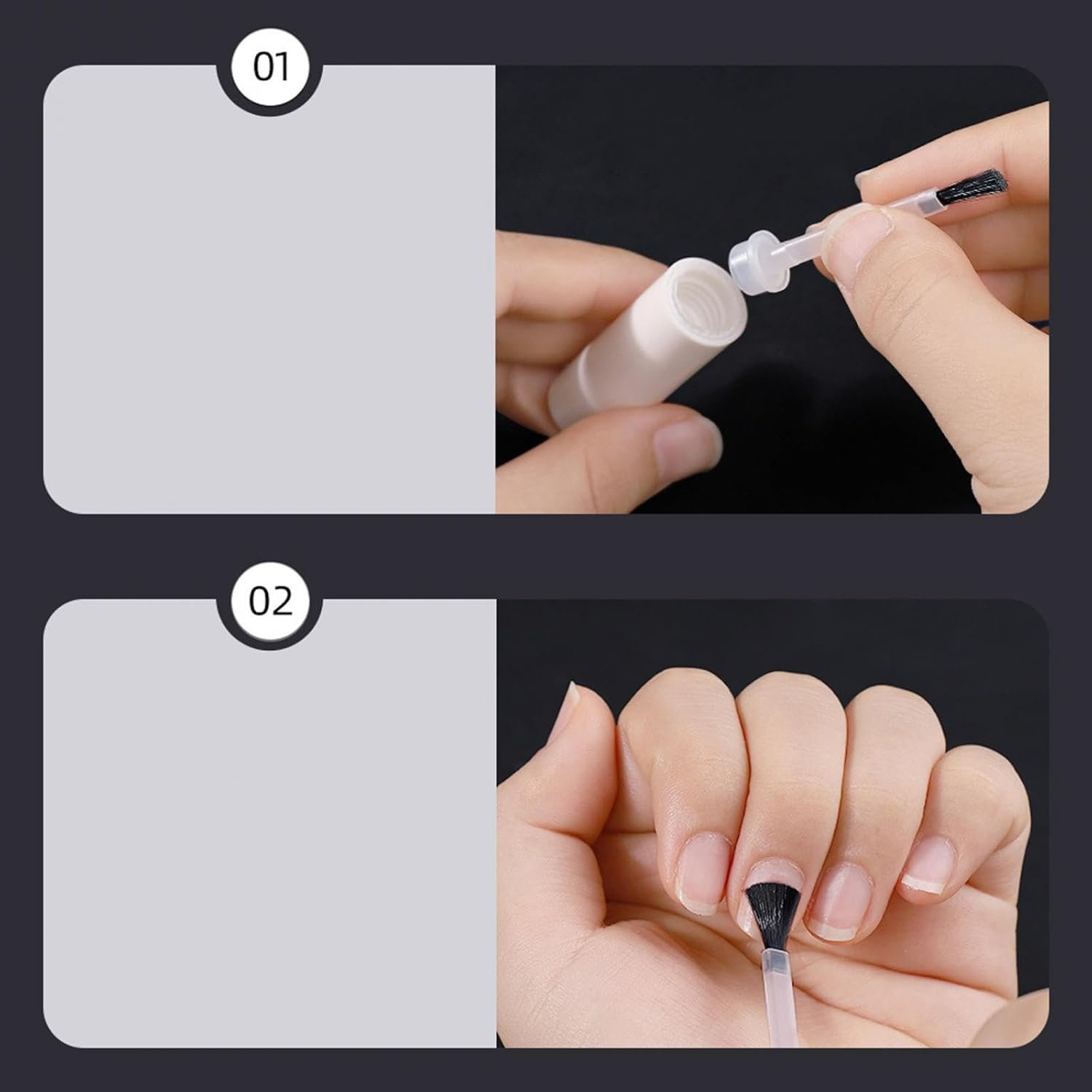 "Abbraccia" 50 Pieces Nail Polish Brush Liquid Applicators Brush Universal for Most 15Ml Dipping Powder Liquid Bottles Nail Gel Brush image number 3