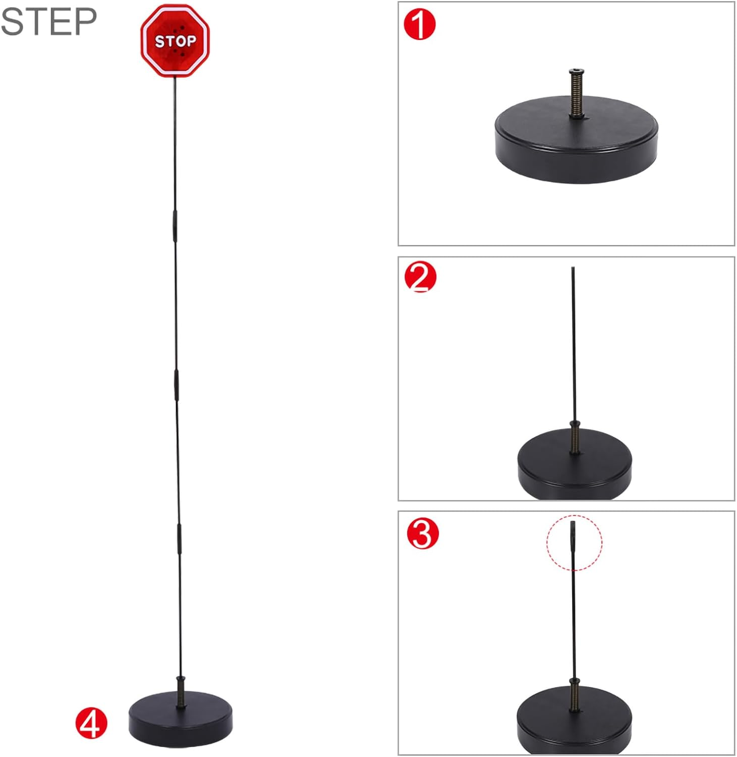 LED Flashing Stop Sensor, Flashing Warning Stop Sign LED Light Parking Sign Garage Parking Assistant System Adjustable Stand for Garage Port Auto Parking Detector 53.9X 8.1X5In image number 1