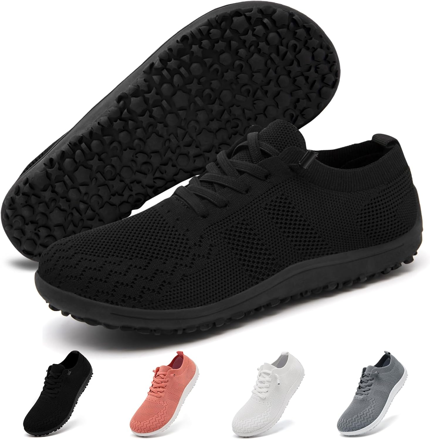 Barefoot Shoes Women Wide Toe Box Running Tennis Sneakers Minimalist Zero Drop Sole Non Slip Breathable Comfortable Workout Gym Shoes