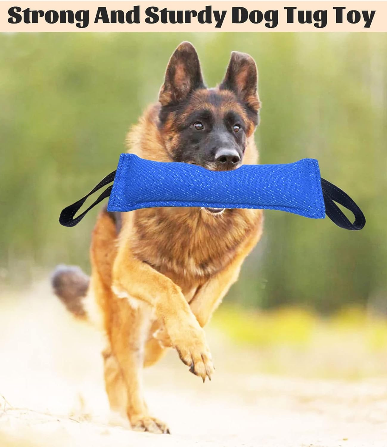 Clysrou Dog Tug Toy Dog，Tough Jute Bite Pillow - Lasting, Training Equipment - Puppy to Large Dogs Interactive Toy. - Black image number 7