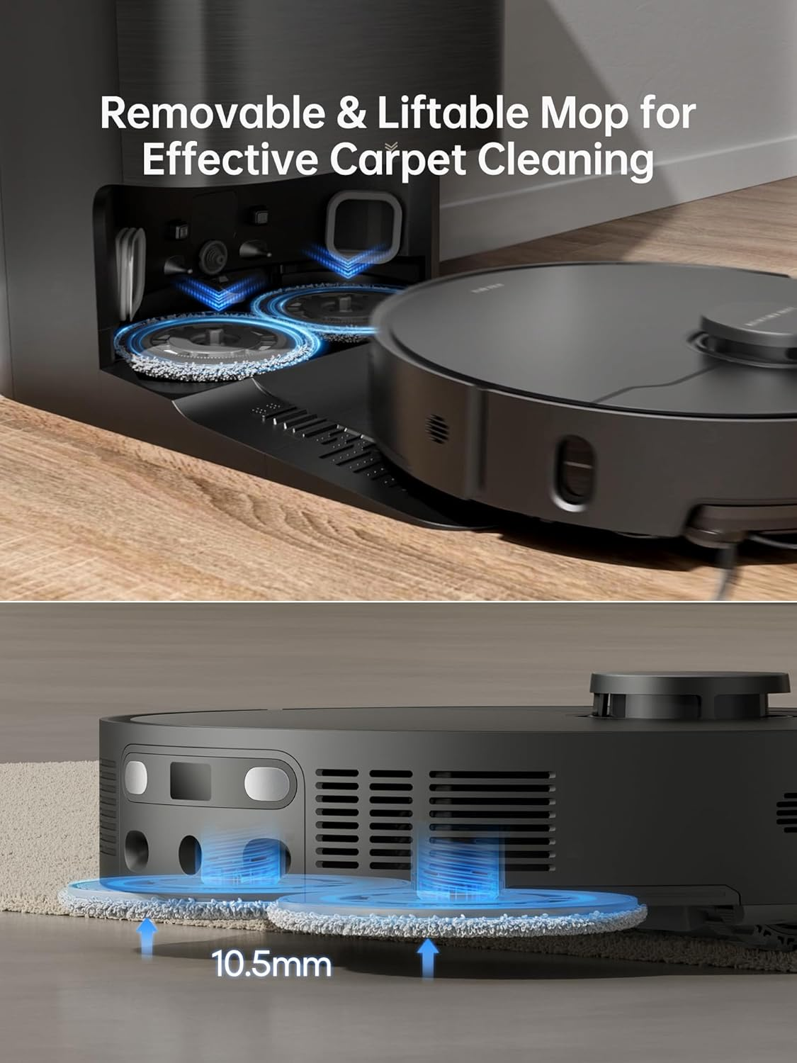 Dreame X40 Ultra Robotic Vacuum with Removable & Liftable Mop, 12,000Pa Suction, Sidebrush Extensive Cleaning, Hot Water Mop&Washboard Self Cleaning image number 2