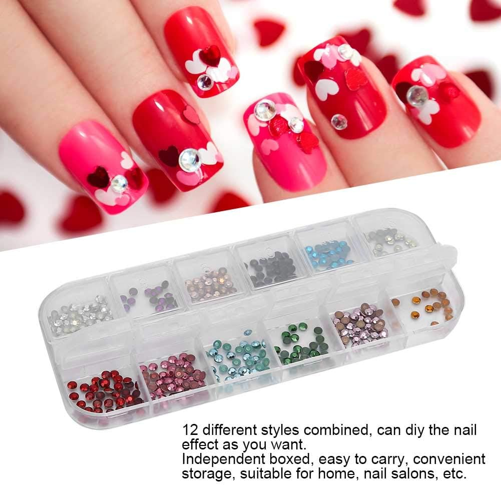 Glitter 12 Models DIY Manicure Decors, Rhinestones Nail Decorations, Shiny DIY Nail Rhinestones, Glitter Rhinestones image number 5