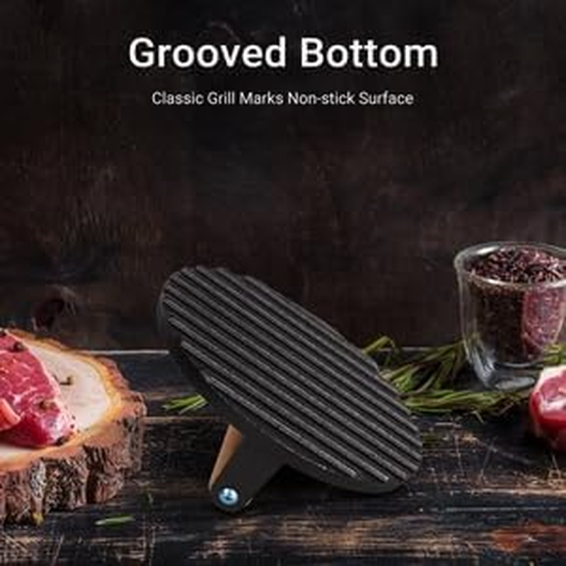 LIWEGHT Burger Press, 6.9" round Heavy-Duty Cast Iron Smash Burger Press, Steak & Sandwiches Burger Patty Maker with Wood Handle Bacon Meat Grill Press for Griddle BBQ (Round) image number 1