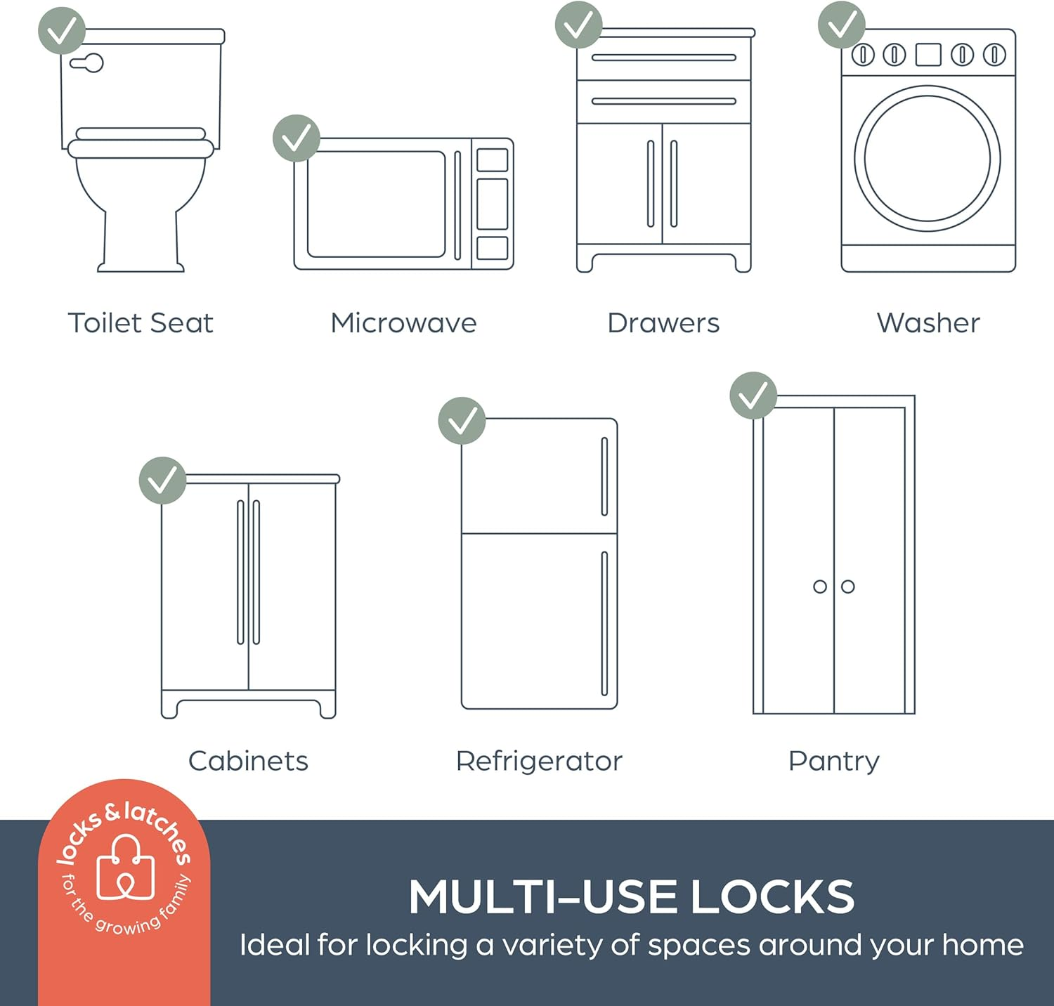 Dreambaby Twist 'N Lock Multipurpose Latch - Child Safety Locks - Grey - 6 Pack - Model L1445 image number 5
