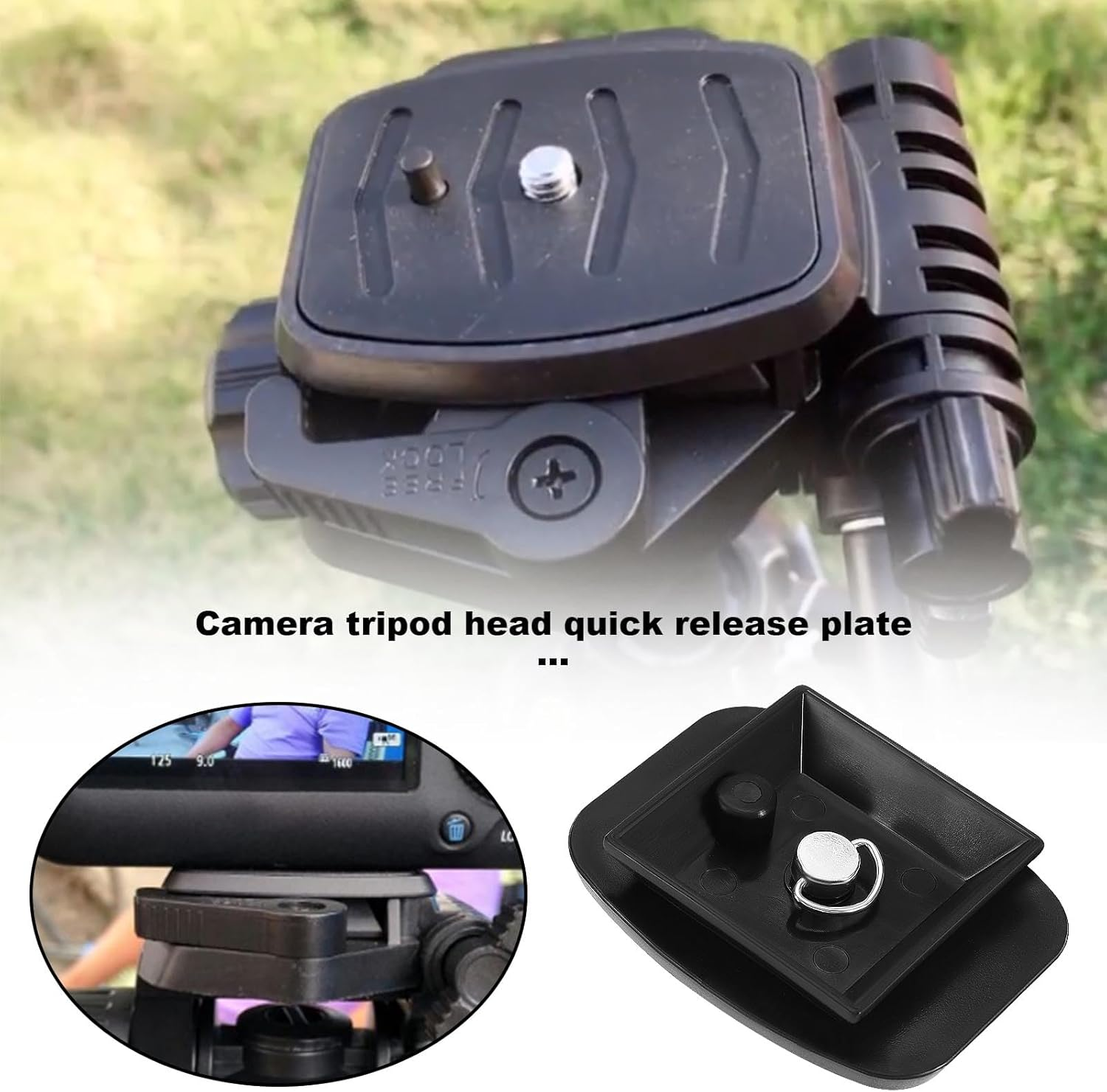 VGOL 2PCS 41Mm & 43Mm Tripod Quick Release Plate Camera Mounting Adapter Tripod Head Screw Adapter Mount Camera Fixing Support Black image number 6