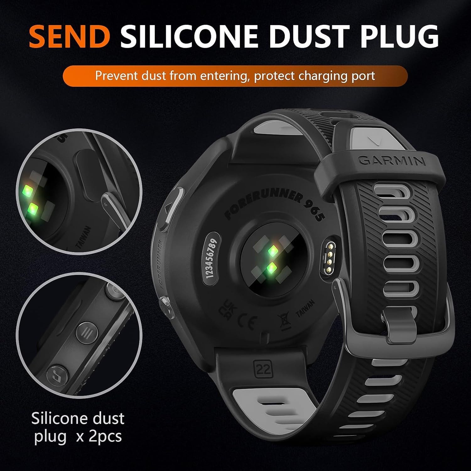 Suoman 6+2 Pack for Garmin Forerunner 965 Screen Protector, TPU High Definition Clear Protective Film(6)+ Silicone Anti-Dust Plugs(2), Full Coverage Flexible Anti-Scratch, No Bubble image number 6