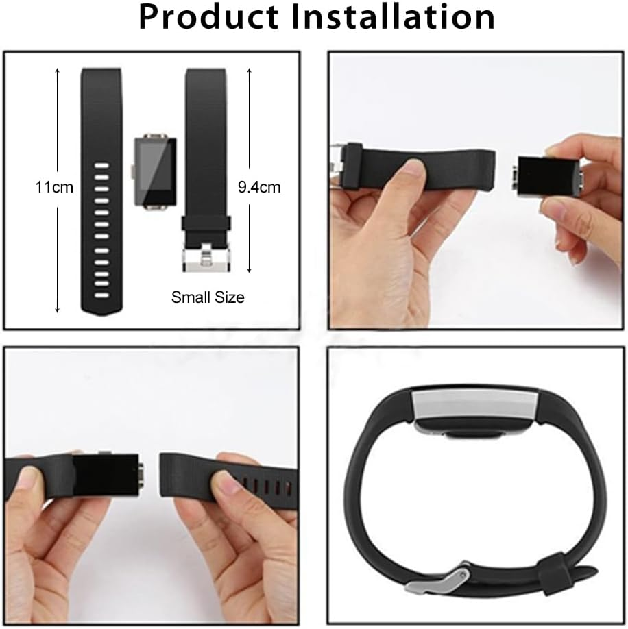 Watch Band Strap for Fitbit Charge 2, Classic Soft TPU Silicone Adjustable Replacement Bands Fitness Sport Bracelet Strap for Fitbit Charge2 image number 5