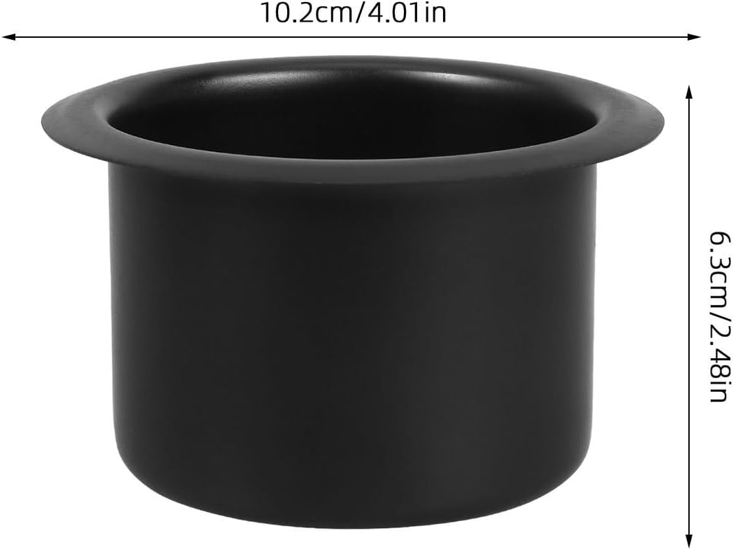 CLISPEED 2Pcs Stainless Steel Cup Holder Insert for Sofa Poker Table Easy Installation Drop Drink Holder Stable Secure Design Elegant Black Finish image number 6