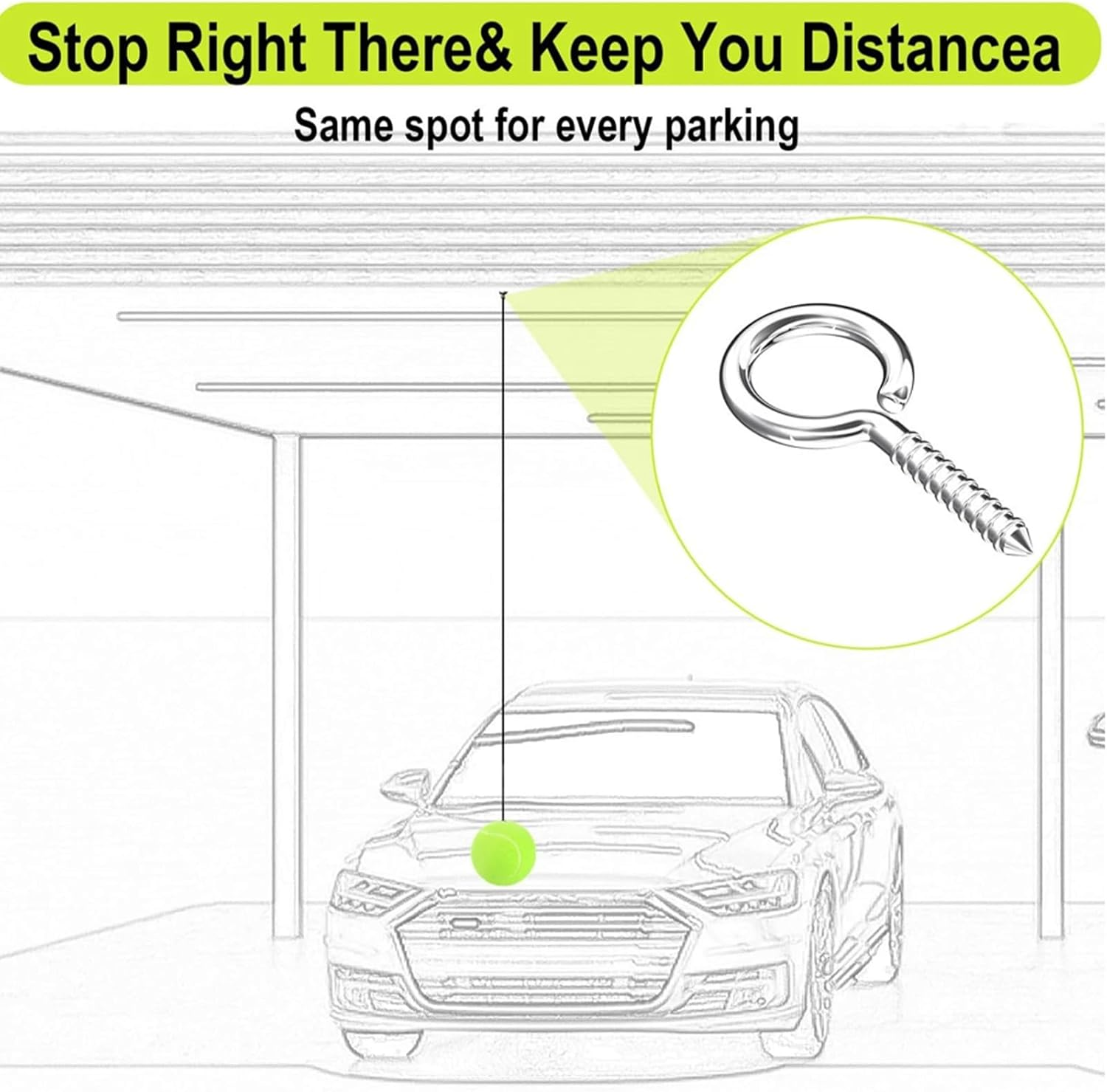 Garage Parking Aids for Car | 2-Piece Car Garage Parking Guide Tennis Ball Aid,Adjustable Vehicle Stop Indicator for Positioning Driver SUV RV Household Villa Residential Apartment