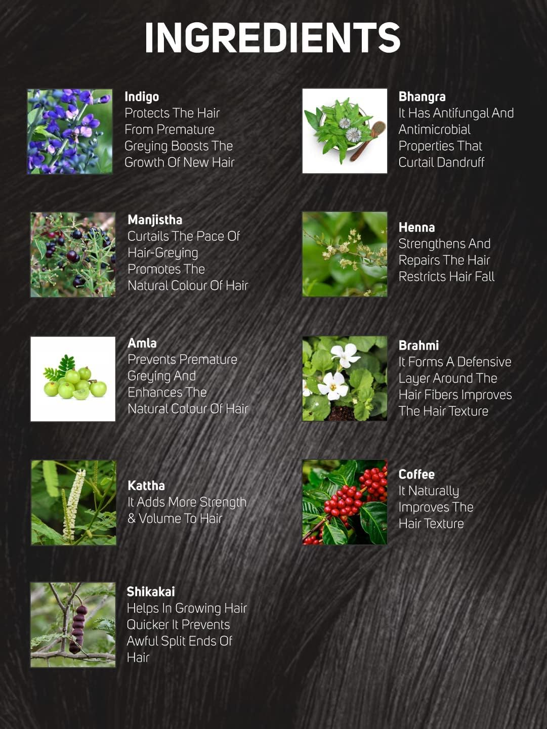 Vegetal Safe Hair Color -Soft Black 50Gm - Certified Organic Chemical and Allergy Free Bio Natural Hair Color with No Ammonia Formula for Men & Women image number 6