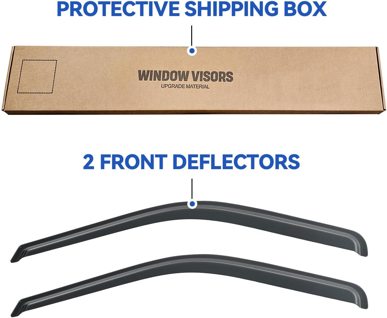 Window Rain Guards Shield for 1999-2016 Ford F250 F350 F450 F550 Super Duty, Out-Channel Window Wind Deflectors Shades for 2000-2016 F650 F750 Standard Cab, 2PCS image number 4