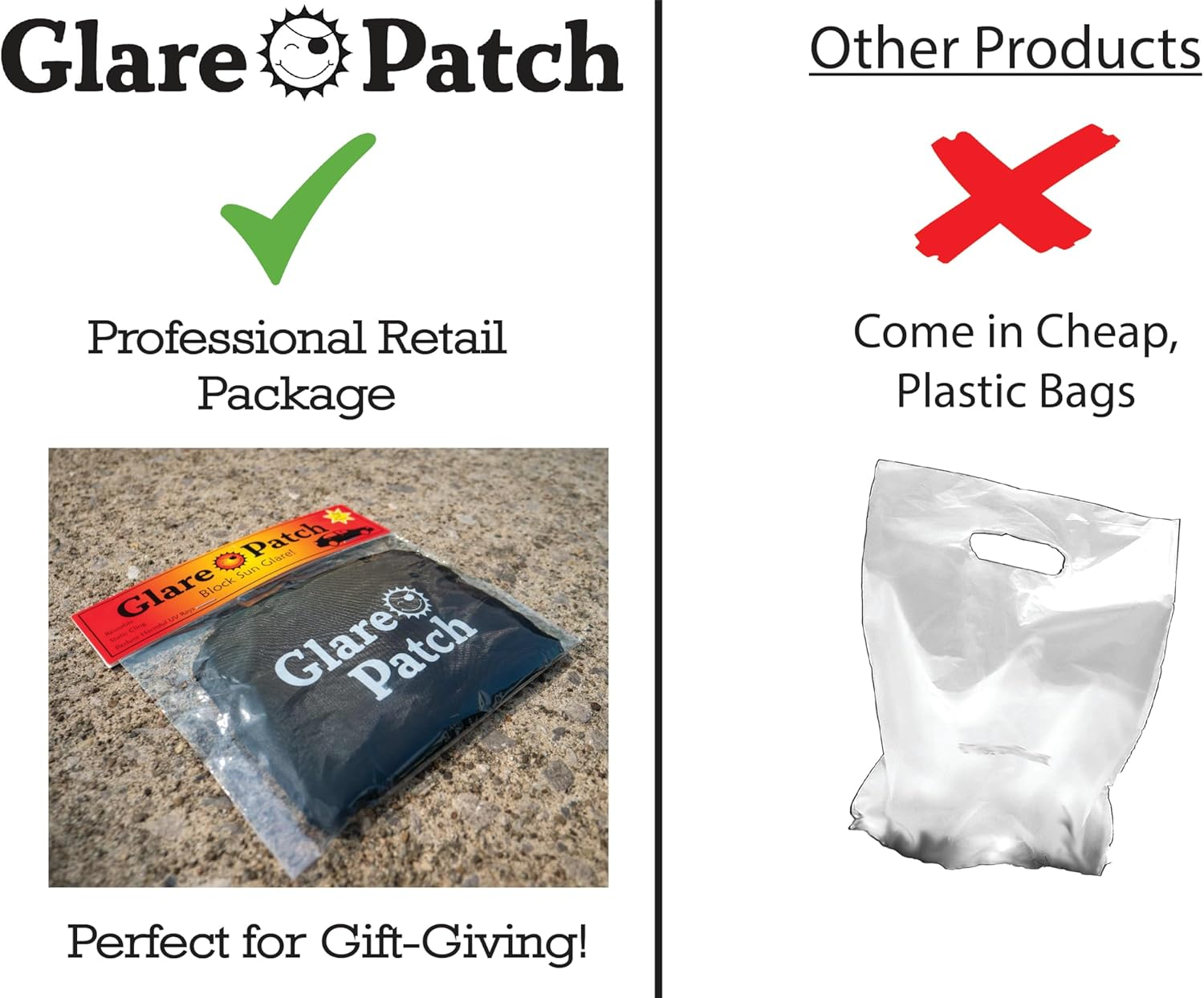 Glare Patch - a Miniature Sunshade! Use to Block Sun and Light Glare While Driving in Your Car. Pack of 2 with Included Case image number 3