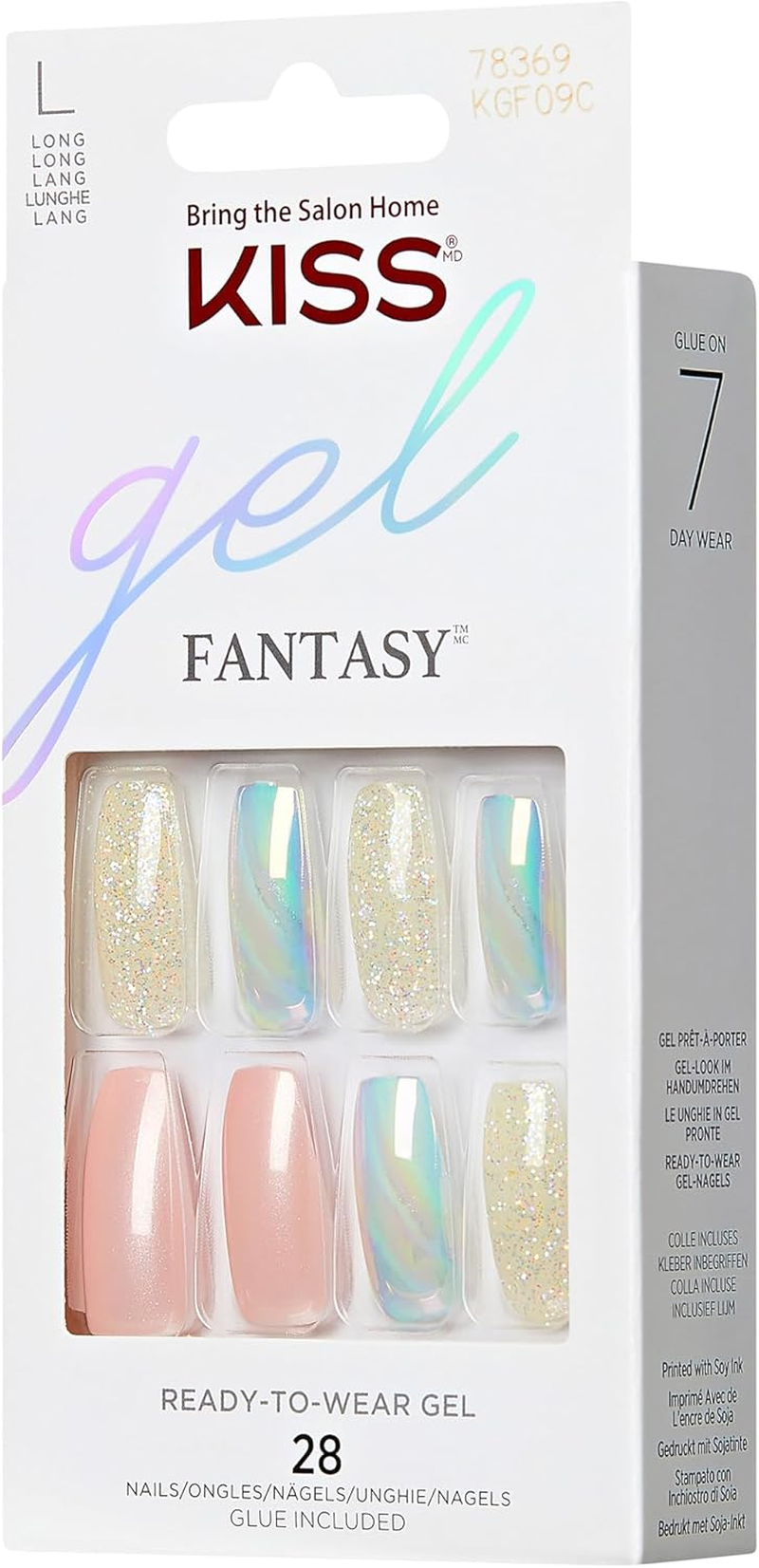 KISS Glam Fantasy Collection, Party'S Over, Special FX Gel Nails, Includes 28 False Nails, Nail Glue, Nail File, and Manicure Stick - Folklore image number 7