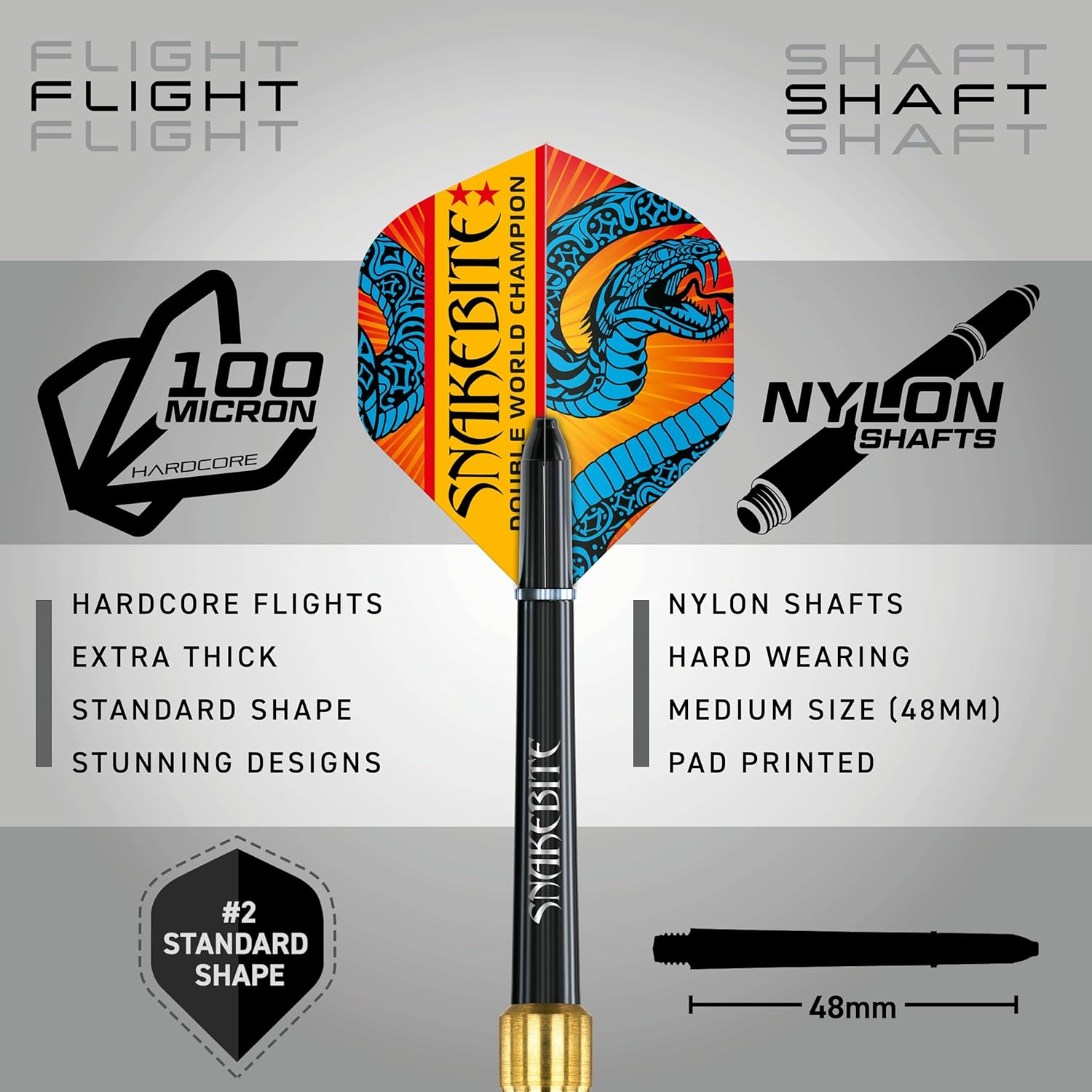 RED DRAGON Peter Wright 'Snakebite' V Gerwyn Price 'Iceman' DWC Brass Darts Set with Flights and Shafts (Stems) image number 1