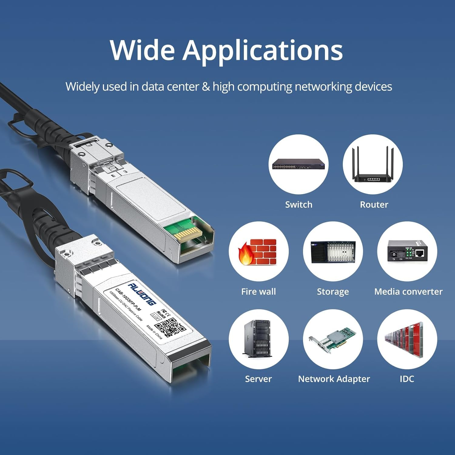 2M/6.56Ft 10G Direct Attach Copper Cable, SFP+ Passive Twinax DAC Cable for Cisco SFP-H10GB-CU2M, Ubiquiti, Arista, D-Link, Intel, Meraki, Mikrotik, Netgear, Tp-Link Etc. image number 2