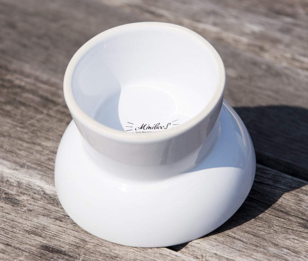 Minibees Raised Cat Bowl,Elevated, Porcelain Made, Pet Supplies, Backflow Prevention, Stress Free, Small to Medium, Safety Choice for Your Pet, Superior for Wet and Dry Food image number 5